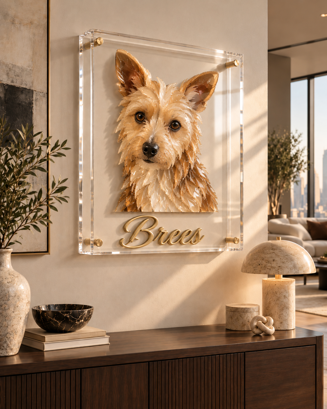 Brees — Terrier 3D Acrylic Portrait